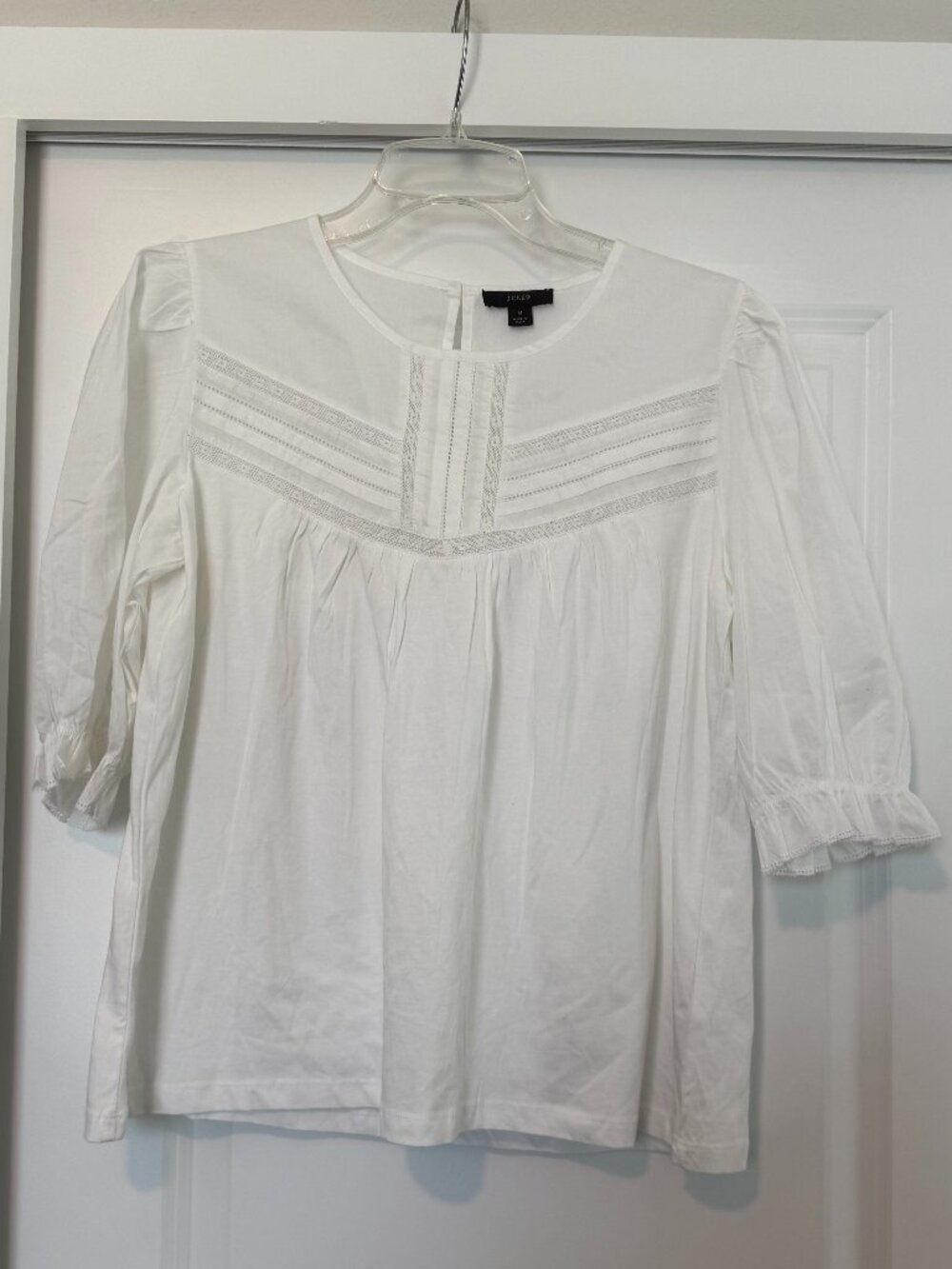 J. Crew White Puff Sleeve Size Medium Good Condition